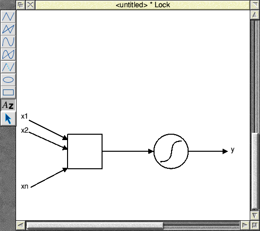 Screenshot of Draw showing an image of an artificial neuron.