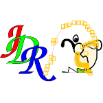 Image of jpgfdraw logo with large gradient pointing to flowframtk logo.