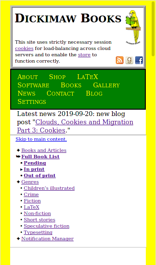 Image of site page displayed in a narrow window.