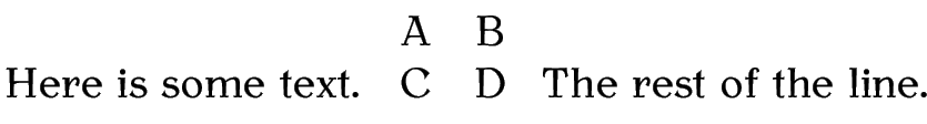 Image illustrating the typeset output: the last row
of the tabulated material rests on the baseline of the text outside it.
