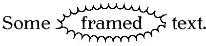 Some framed text (the word 'framed' is in a 
decorated with a wiggly border)