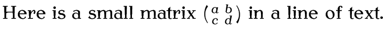 Image: matrix is small enough to fit into the line
of text.